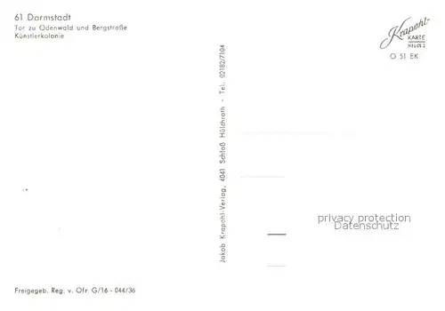 AK / Ansichtskarte Darmstadt Kuenstlerkolonie Tor zu Odenwald und Bergstrasse Darmstadt