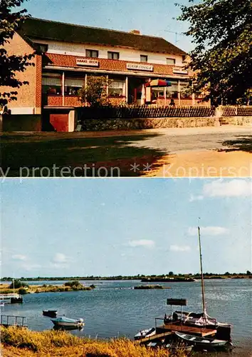 AK / Ansichtskarte Tesperhude_Elbe Restaurant Elbblick Uferpartie an der Elbe Bootsanleger Tesperhude Elbe