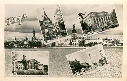 AK / Ansichtskarte Riga_Lettland Gogola Iela LPSR Valsts Filharmonija Lidosta Lenina Iela Riga_Lettland