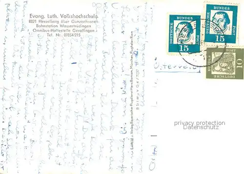 AK / Ansichtskarte Hesselberg_Gunzenhausen Ev luth Volkshochschule Hesselberg Gunzenhausen