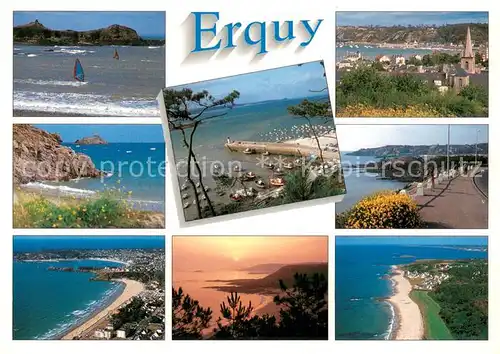 AK / Ansichtskarte Erquy La pointe de la Heussaye lilot Saint Michel les plages de Caroual et du Guen et le port Erquy