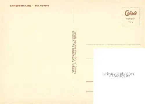 AK / Ansichtskarte Gerleve Benediktiner Abtei Fliegeraufnahme Gerleve