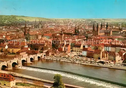AK / Ansichtskarte Wuerzburg Blick von der Feste Marienberg Wuerzburg