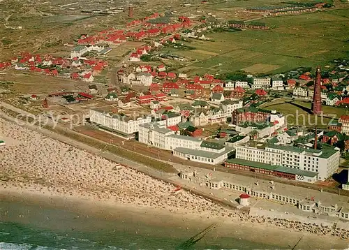 AK / Ansichtskarte Borkum Fliegeraufnahme mit Nordbad und Kurwandelhalle Borkum