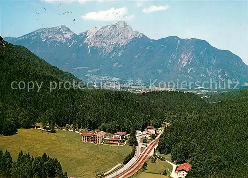 AK / Ansichtskarte Bischofswiesen Fliegeraufnahme mit Allianz Ferienheim Hallthurm Bischofswiesen