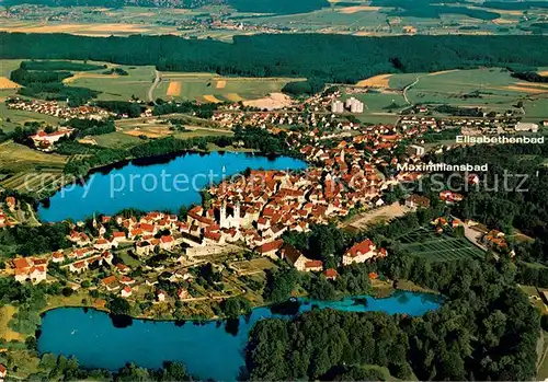AK / Ansichtskarte Bad_Waldsee Fliegeraufnahme mit Elisabethenbad und Maximiliansbad Bad_Waldsee