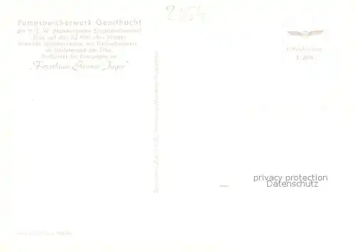 AK / Ansichtskarte Geesthacht_Elbe Pumpspeicherwerk Fliegeraufnahme Geesthacht_Elbe