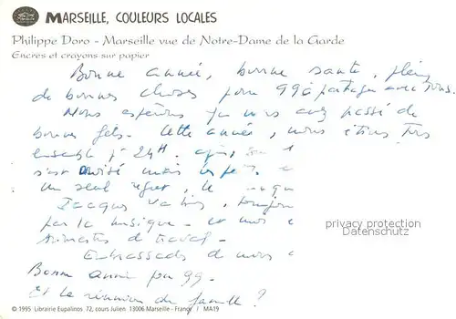 AK / Ansichtskarte Marseilles Vue de Notre Name de la Garde 