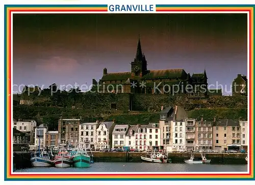 AK / Ansichtskarte Granville_50_Manche Le port les quais et lEglise Notre Dame XVI et XVII 