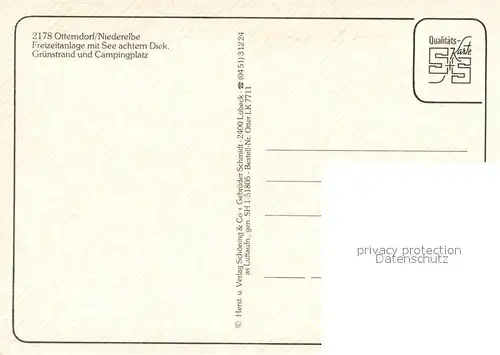 AK / Ansichtskarte Otterndorf_Niederelbe Freizeitanlage mit See achtern Diek Gruenstrand und Campingplatz Otterndorf Niederelbe