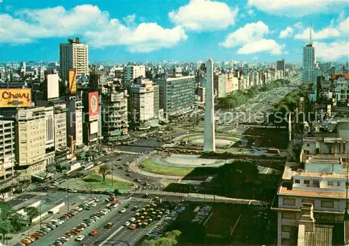 AK / Ansichtskarte Buenos_Aires Vista panoramica de la Avenida 9 de Julio y Obelisco Buenos Aires