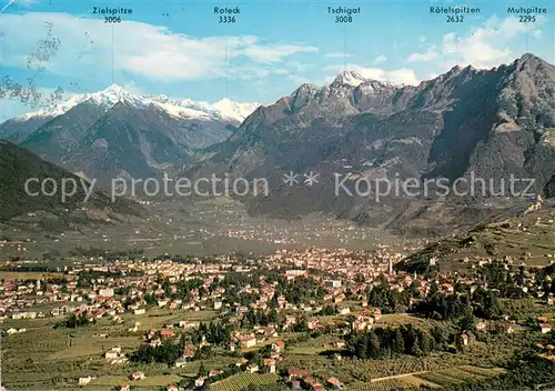 AK / Ansichtskarte Merano_Meran Panorama mit Texelgruppe 