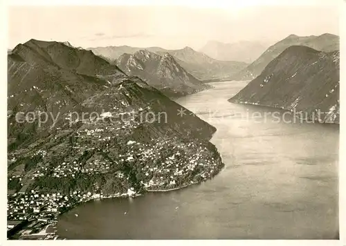 AK / Ansichtskarte Porlezza_Lago_di_Lugano Fliegeraufnahme mit Monte Bre Porlezza_Lago_di_Lugano