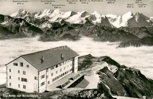 AK / Ansichtskarte Rigi_Kulm Berghotel mit Berner Alpen Nebelmeer Rigi_Kulm