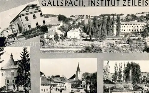 AK / Ansichtskarte Gallspach Institut Zeileis Ortsmotiv mit Kirche Gallspach