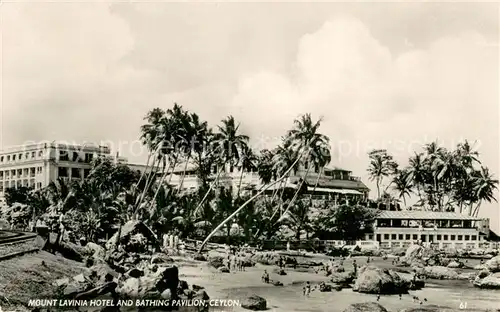 AK / Ansichtskarte Ceylon_Sri_Lanka Mount Lavinia Hotel and bathing pavilion Ceylon_Sri_Lanka