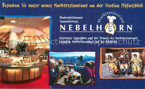 AK / Ansichtskarte Oberstdorf Restaurant Station Hoefatsblick Nebelhorn Sonnenterrass Fernblick Oberstdorf