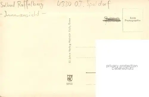 AK / Ansichtskarte Speldorf Solbad Raffelberg Innenansicht Speldorf
