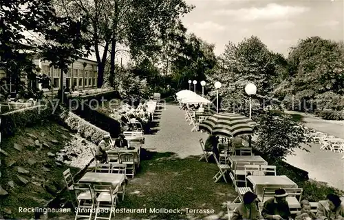 AK / Ansichtskarte Recklinghausen_Westfalen Strandbad Restaurant Mollbeck Terrasse Recklinghausen_Westfalen