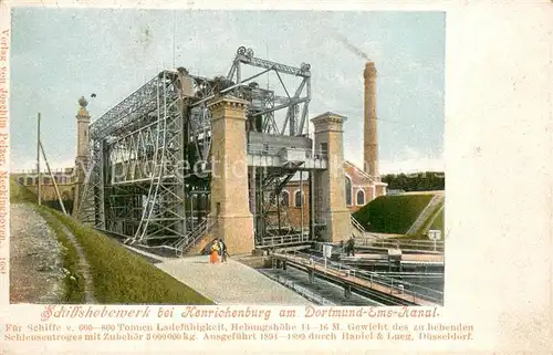 AK / Ansichtskarte Henrichenburg_Schiffshebewerk Emskanal Partie am Schiffshebewerk Henrichenburg