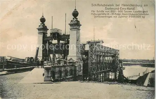 AK / Ansichtskarte Henrichenburg_Schiffshebewerk Emskanal bei Dortmund Restauration Henrichenburg