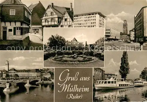 AK / Ansichtskarte Muelheim_Ruhr Teilansichten Fachwerkhaus Anlegestelle Muelheim Ruhr
