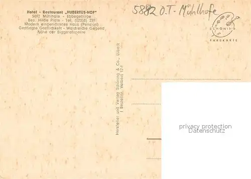 AK / Ansichtskarte Valbert Hubertus Hof Muehlhofe Valbert Speiseraum Gemuetliche Ecke Valbert