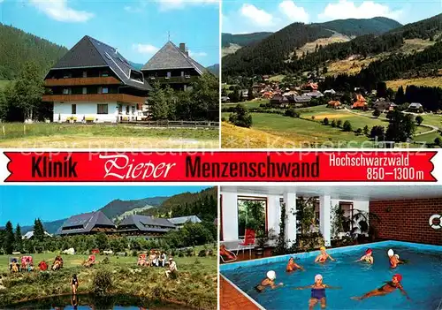 AK / Ansichtskarte Menzenschwand Klinik Pieper Panorama Liegewiese Hallenbad Menzenschwand