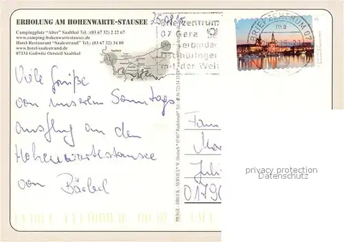 AK / Ansichtskarte Saalthal_Bucha Campingplatz Alter am Hohenwartestausee 