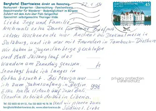 AK / Ansichtskarte Rennsteig Berggasthof und Hotel Ebertswiese Rennsteig