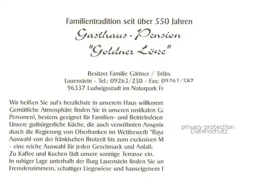 AK / Ansichtskarte Ludwigsstadt Panorama Gasthaus Pension Goldner Loewe Ludwigsstadt