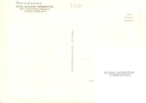 AK / Ansichtskarte Tremsbuettel Hotel Schloss Tremsbuettel Tremsbuettel