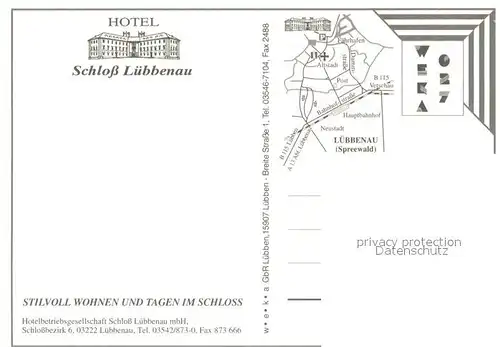 AK / Ansichtskarte Luebbenau_Spreewald Hotel Schloss Luebbenau Luebbenau Spreewald