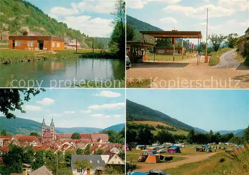 AK / Ansichtskarte Amorbach_Miltenberg Campingplatz Eingang Ortsansicht 