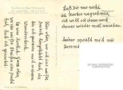 AK / Ansichtskarte Landau_Pfalz Sanatorium Bad Gleisweiler Fliegeraufnahme Landau Pfalz