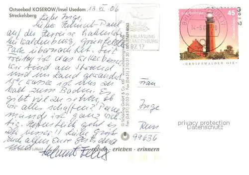 AK / Ansichtskarte Koserow_Ostseebad_Usedom Fliegeraufnahme mit Streckelsberg Koserow_Ostseebad_Usedom