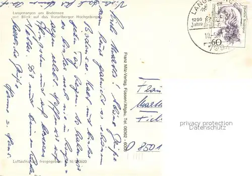 AK / Ansichtskarte Langenargen_Bodensee Fliegeraufnahme Langenargen Bodensee