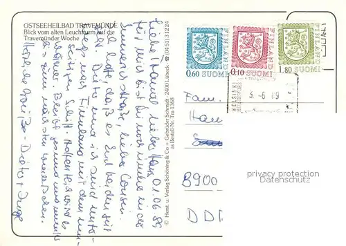 AK / Ansichtskarte Travemuende_Ostseebad Blick vom alten Leuchtturm Travemuende_Ostseebad