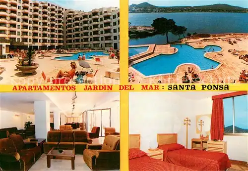 AK / Ansichtskarte Santa_Ponsa_Mallorca_Islas_Baleares Apartamentos Jardin del Mar Pool Gastraum Zimmer Santa_Ponsa