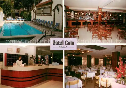 AK / Ansichtskarte Calella Hotel Cala Freibad Gastraum Bar Speisesaal Calella