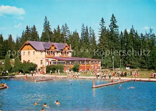 AK / Ansichtskarte Vysne Ruzbachy Restauracia Torysa Freibad Vysne Ruzbachy