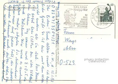 AK / Ansichtskarte Bad_Woerishofen Kneippheilbad Fliegeraufnahme Bad_Woerishofen