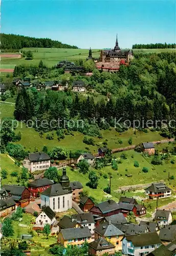 AK / Ansichtskarte Lauenstein_Oberfranken Fliegeraufnahme mit Burg Lauenstein_Oberfranken