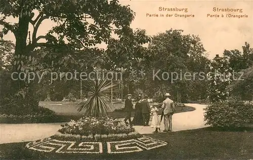 AK / Ansichtskarte Strassburg_Elsass Partie in der Orangerie Strassburg Elsass