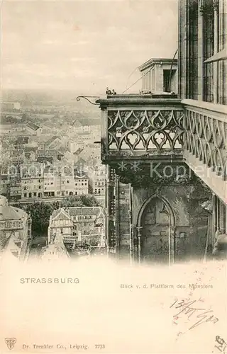 AK / Ansichtskarte Strassburg_Elsass Panorama Blick vom Muenster aus Strassburg Elsass