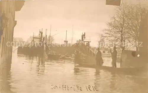 AK / Ansichtskarte Muelheim_Rhein Rhein Hochwasser 1919 Schiffbruecke Muelheim Rhein