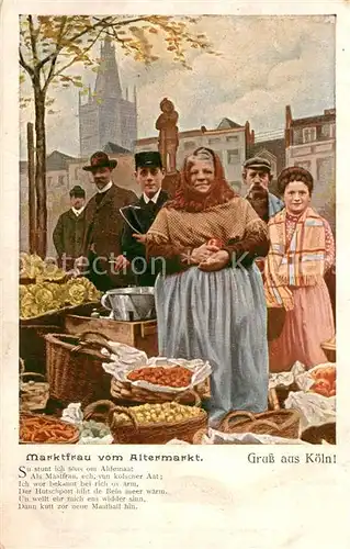 AK / Ansichtskarte Koeln_Rhein Marktfrau vom Altermarkt Koeln_Rhein