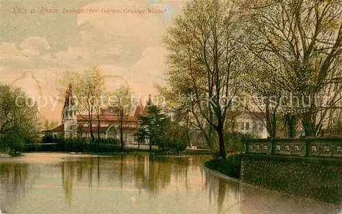 AK / Ansichtskarte Koeln_Rhein Zoologischer Garten Grosser Weiher Koeln_Rhein