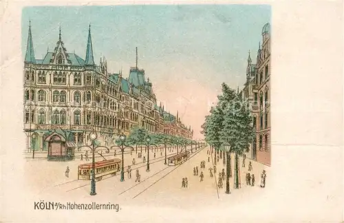 AK / Ansichtskarte Koeln_Rhein Blick vom Hohenzollernring Strassenbahn Koeln_Rhein