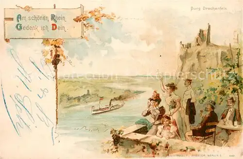 AK / Ansichtskarte Koenigswinter Burg Drachenfels Illustration Koenigswinter